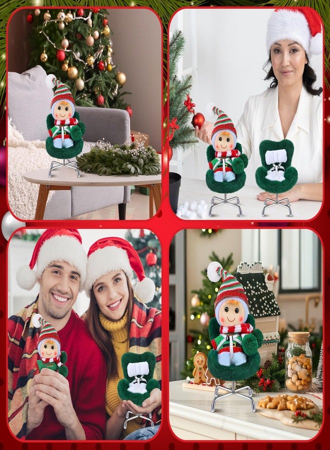 ملابس دمية عيد الميلاد من سيمجوينج بطول 17 سم مع مقعد، زي عيد الميلاد لطيف وعملي مع إكسسوارات لمحبي الدمى وهواة جمعها، ديكور مكتب سيارة عيد الميلاد (أخضر داكن، جنية لطيفة) - Image 5